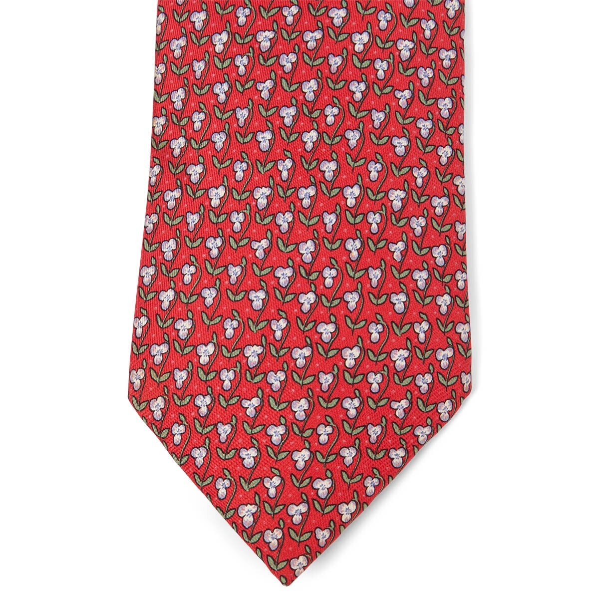 My favorite！ 67785 auth HERMES red silk twill 7845 FLORAL Tie | eBay