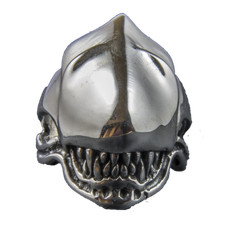 Alien v Predator Head Ring .925 sterling silver Skull Biker Metal Gothic