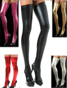 pvc thigh high socks