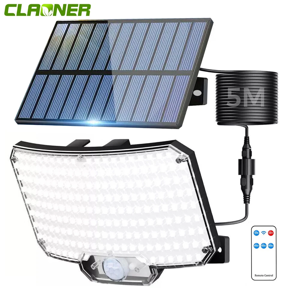234 LED Solarleuchte mit Bewegungsmelder Außen Solarlampe Fluter Sensor Strahler