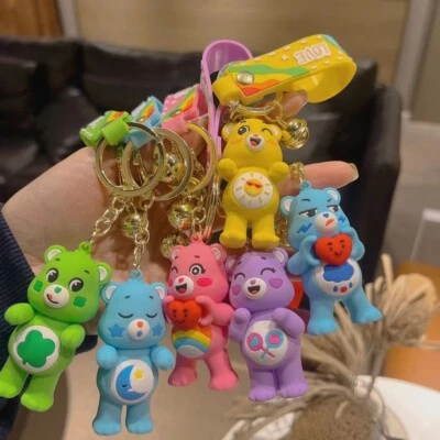 Care Bears 3D Rubber Keychain Keyring for Backpack, House Keys, Car Keys