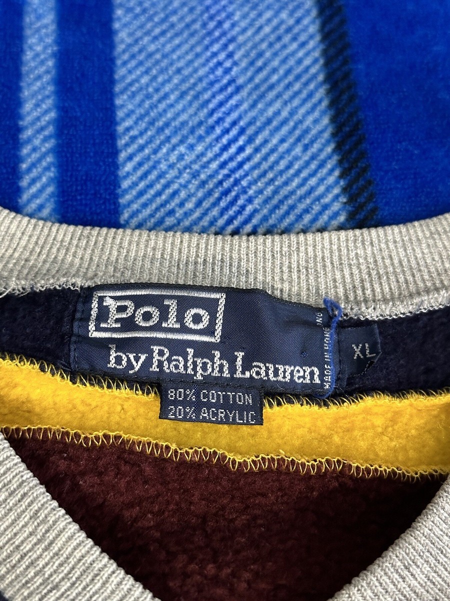 Polo Ralph Lauren XL Grey Crest Cricket Sweater Wimbledon RRL 90s