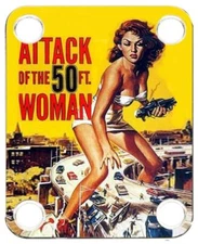 Neck Plate to fit Fender Guitar Color Graphic PJ Bass Strat Tele  50ft Woman