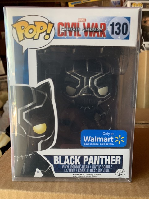 Funko Pop! Marvel Civil War Black Panther #130 Walmart Exclusive Onyx Glitter | eBay
