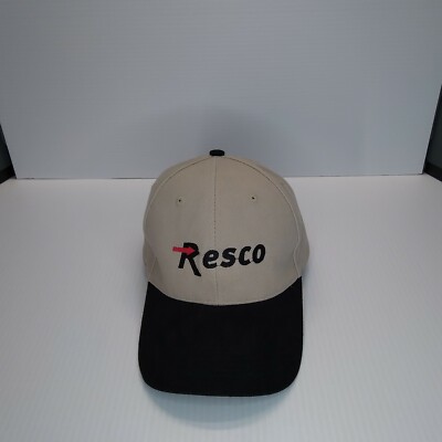 Resco Tan Black Daystone Baseball Cap Hat Adjustable Hook and Loop