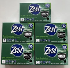 5 Zest Brut Deodorizer Classically Scented Moisture Bar Soap 7.05 oz. each
