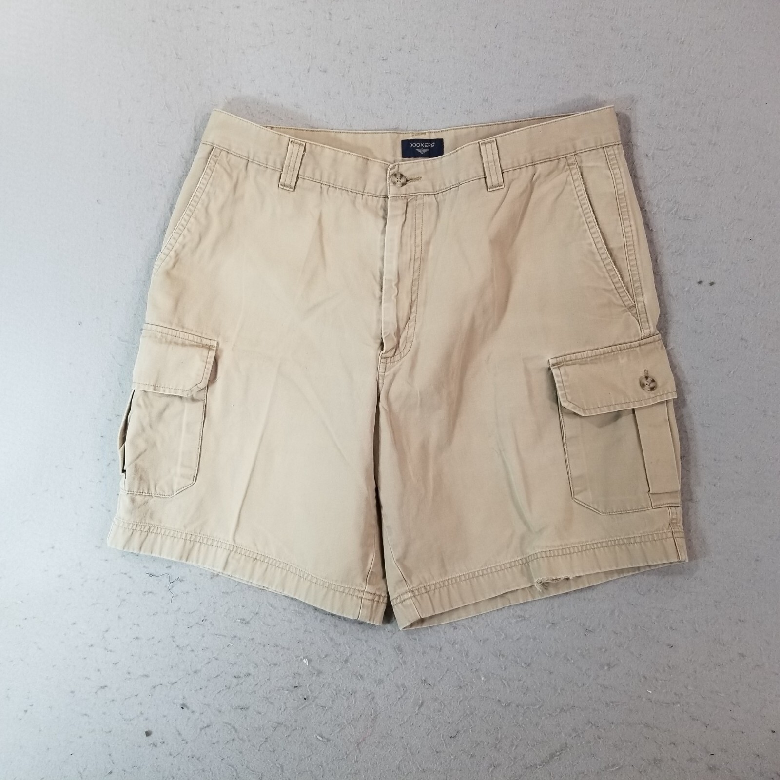 Dockers Cargo Hiking Shorts Men 36 Beige Cotton