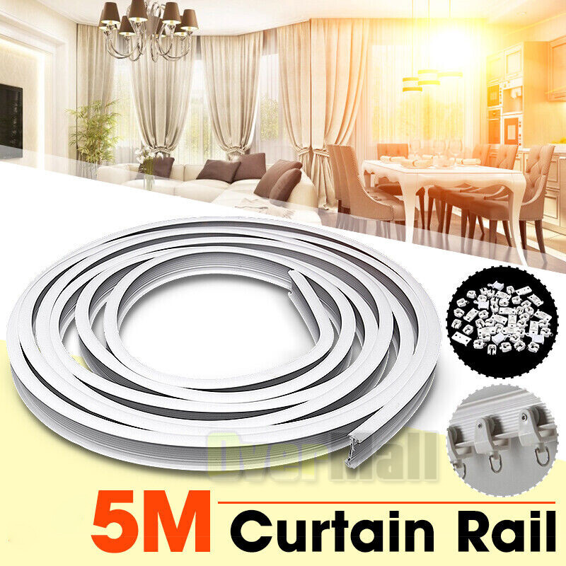 5M Heavy Duty Curtain Track Rail Straight Slide Ceiling Mounting Room Divider
