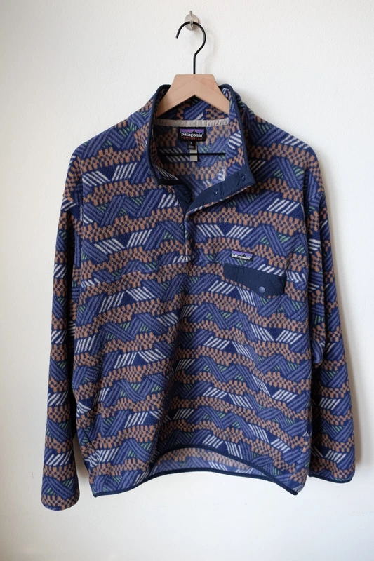 patagonia snap t synchilla geometric fleece pullover jacket