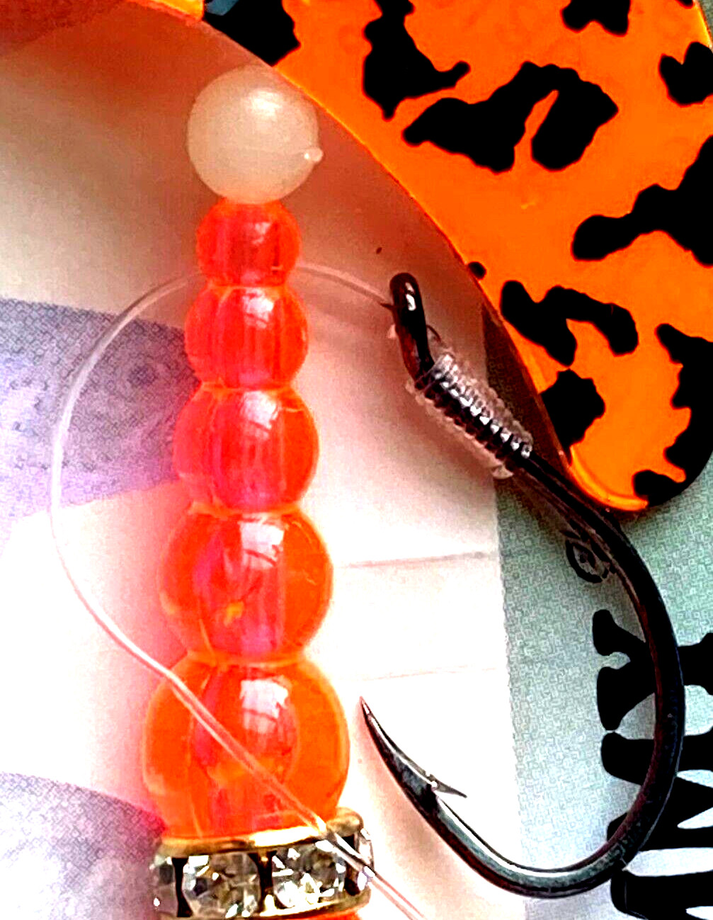 3 PACKS Mack's Lure Double Whammy Black Tiger Fluorescent Fire Orange Spin Lure