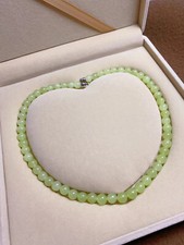 Certificated Natural hetian Jade Round Beads Necklace 5A Yellow Jade Bracelet
