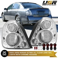 Clear Rear Tail Lights Set with Bulbs L+R for 2002-2006 Nissan Altima All Models