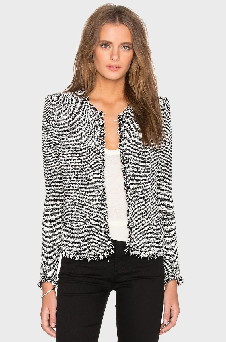 Iro Cropped Tweed Jacket - Purple