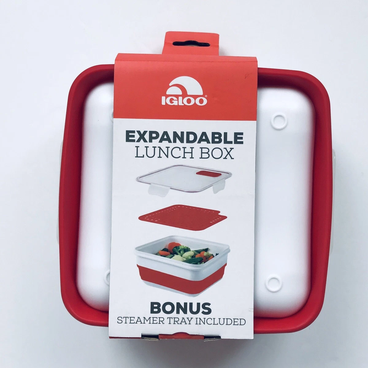 IGLOO 2 Pack EXPANDABLE Silicone Lunch Boxes BPA Free with Tray