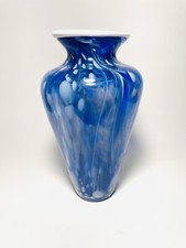 Hand Blown Art Glass Vase Cobalt Blue