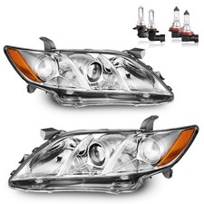Headlights W/Bulbs for 2007 2008 2009 Toyota Camry Halogen Headlamp Replaceme...