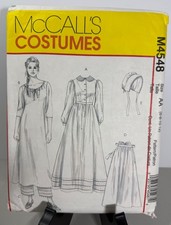 McCall's Costumes M4548 Misses Early American Costume Misses 6-8-10-12 New Uncut