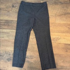 Talbots Women s Houndstooth Ankle Pants Straight Leg Navy Size 10