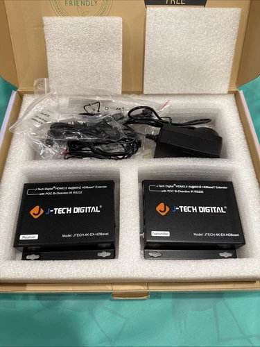 J-Tech Digital 4K HDBaseT HDMI Extender Over Cat5e/6 Ethernet up to 230ft