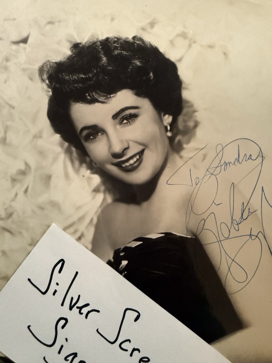 Elizabeth Taylor Hand Signed Autograph JSA COA Original 4x5 Candid