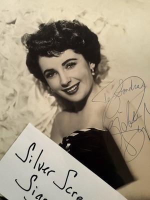 Elizabeth Taylor Hand Signed Autograph JSA COA Original 4x5 Candid