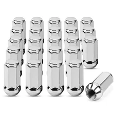 Set of 24, M14x1.5 Lug Nut, Chrome Closed-End Bulge Acorn Lug Nuts – Ideal