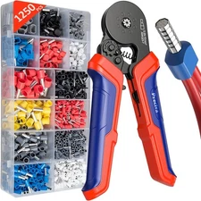 Preciva Ferrule Crimping Tool Kit, Octagonal Pliers with Chrome 