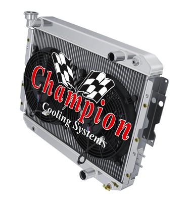 Atom Champion 3 Row Radiator,12'' Fans for 1981-1990 Toyota Land Cruiser LS Swap