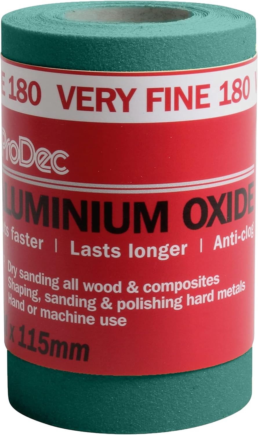 ProDec 5m Roll 180 Grit Very Fine Grade Green Aluminium Oxide Abrasive