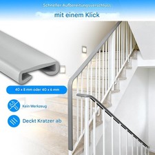 Handlauf PVC Treppenhandlauf Geländer Kunststoffhandlauf Gummi 40x8mm PREMIUM DE