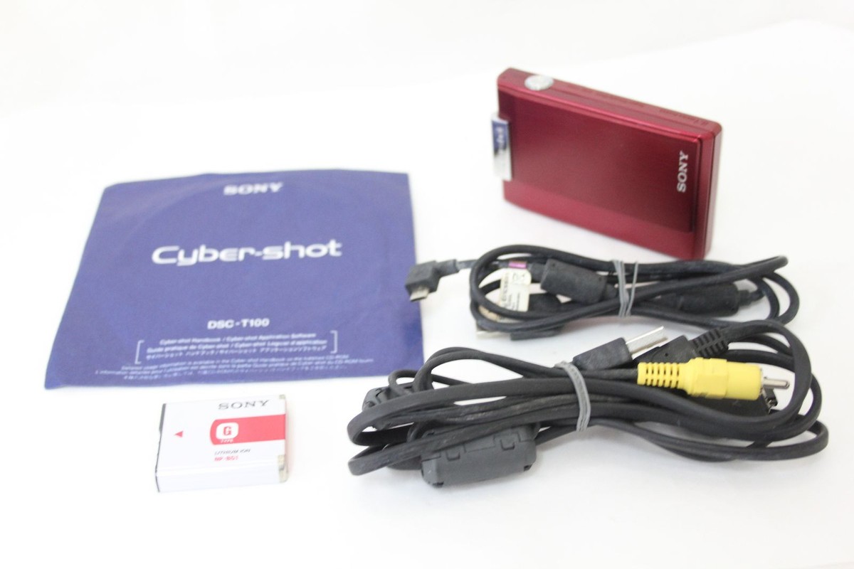 【極美品】SONY Cyber-shot DSC-T100 レッド デジカメ Sony DSC-T100 Cyber Shot Digital Camera Red 8.1MP Japanese