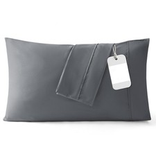 2 King Pillow Covers, Brushed Microfiber, Wrinkle Resistant, Dark Grey