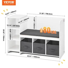 VEVOR Kids Reading Nook Bench,Toddler Bookshelf and Bookcase with Detachable Sea