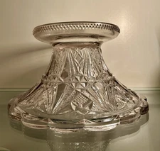 RADIUM CAMBRIDGE Antique EAPG Crystal Glass Stars PUNCH BOWL STAND Holder Base 