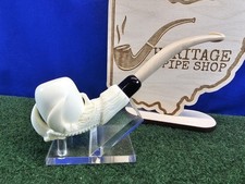 MBSD Classic Talon and Egg Block Meerschaum Pipe Acrylic Army Stem, Bag
