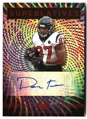 Darren Fells 2020 Panini Illusions #SU44 Superlatives Orange Houston Texans Auto