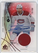 2024-25 Upper Deck SP Game Used Red Jersey 31/99 Josh Anderson #49 Auto 04vd