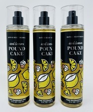 3 BATH  BODY WORKS ICED LEMON POUND CAKE FINE FRAGRANCE MIST BODY SPRAY 8 OZ