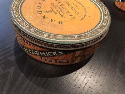 Large Vintage McCormick 250 Tea Bag House Baltimore Maryland Tin 10''