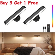 Set of 2 LED Wall Sconces Battery Operated Rechargeable Wall Lamp Wireless Light