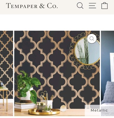 Tempaper Marrakesh Peel & Stick Wallpaper - 28 sq. ft. Midnight & Metallic Gold