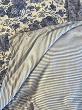 Pottery Barn Marianna Blue Floral Full / Queen Size Duvet One Pillow Case