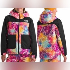 THE NORTH FACE TEEN HOODED Insulated Winter Rainbow Parka Ski Jacket Sz 12