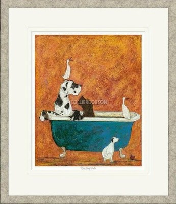 Große Hundebadewanne von Sam Toft. Gerahmt, Signiert Limited Edition