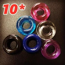 10Pcs Cock Ring Super Stretchy Strong Stay Harder Penis Rings Men ED Solution