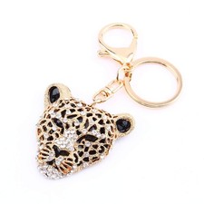 Haosie Leopard Bag Pendant, Gold Cheetah Purse Charms Keychain Small,