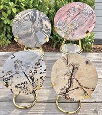 Wholesale Lot 4 pcs Natural Picture Jasper Slab with stand Crystal Healing