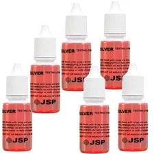 6 Bottles Silver Test Acid Testing Sterling Jewelry Solution Liquid Metal Tester
