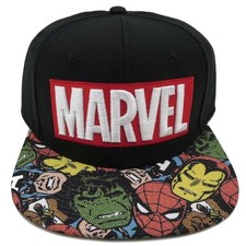 Marvel Comics Snapback Logo with Hero Collage Bill New