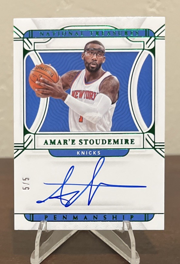 2021-22 National Treasures Amar’e Stoudemire Penmanship On Card Auto #5/5🔥MT